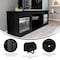 Flash Furniture Sheffield Classic TV Stand for up to 80in. TVs - Modern Black Finish w/Full Glass Doors - 3 Shelves GC-MBLK65-BLK-GG - alternate 2